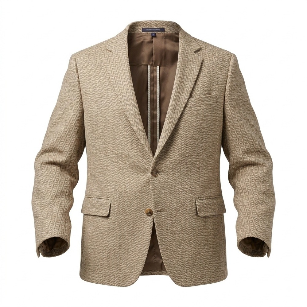 Ralph Lauren Purple Label Hadley Herringbone Wool Blazer 48L Made in Italy